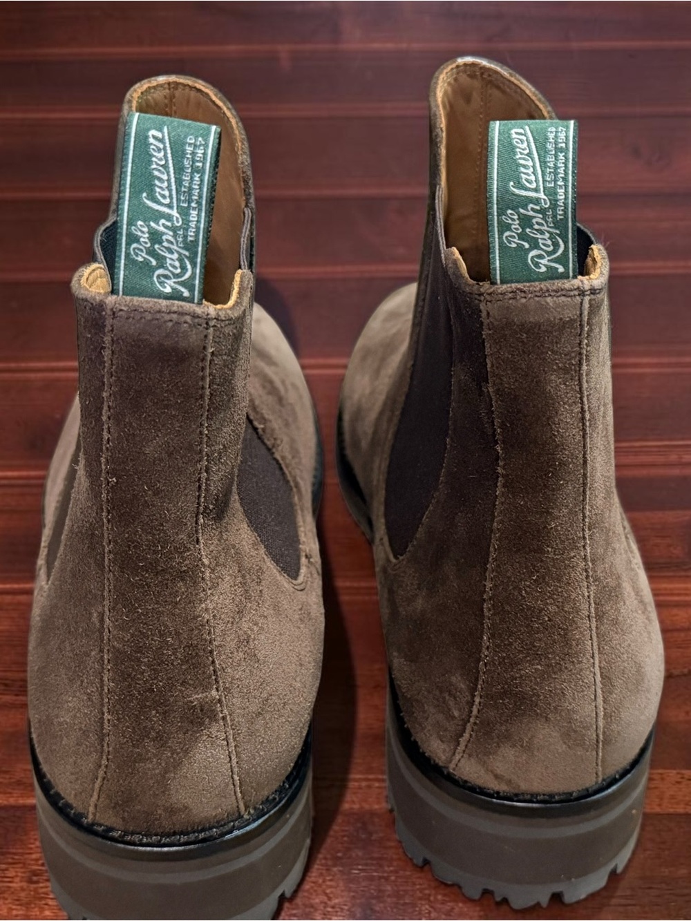 Polo Ralph Lauren Men's Bryson Cow Suede Chelsea Boots - Brown Men’s 12 NWOB - Picture 5 of 8